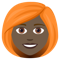 Woman- Dark Skin Tone- Red Hair emoji on Emojione